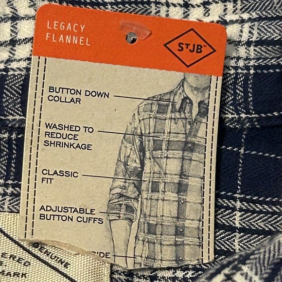 St Johns Bay Shirt Mens Size Large Long Sleeve Black Plaid Button Down - Picture 3 of 16